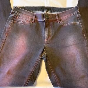 RAFFAELLO ROSSI ‘Jane’ Slim Fit Rare Red Wash Black Mid-Rise Jeans (28x30)